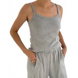 NEW LE BON SHOPPE pointelle eve cami in melange grey